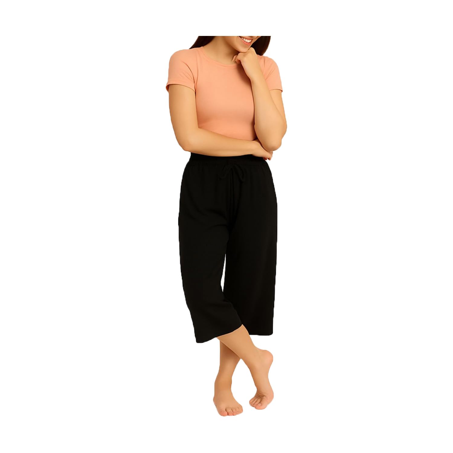 Women's Loosefit Capris Black Single Pack-picture-29