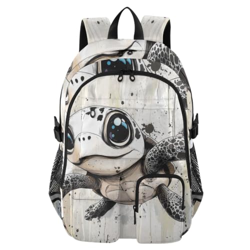 Mochila de negocios y viajes para portátil de 17.5 pulgadas con diseño de tortuga blanca
