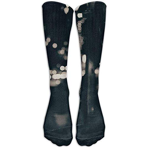 Preisvergleich Produktbild Jesse Tobias Glühbirne Monochrom Urban Foto Fotografie Straßenlaterne Straße Baumrinde Arizona Nacht Bokeh Athletic Tube Strümpfe Klassiker Kniestrümpfe SOCKS-0134