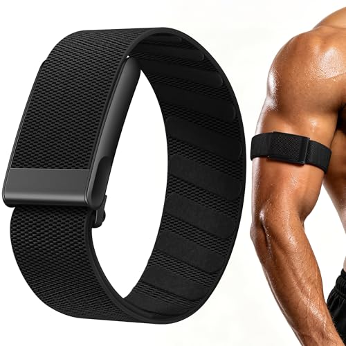 Getino Nylon Bicep Band Compatible with Whoop 5.0 Bands One Peak and Life MG Breathable Sport Adjustable Elastic Replacement Strap for Whoop Bicep Band 5.0 Fitness Activity Tracker BlackBlack