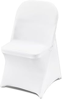 VEVOR White Stretch Spandex Chair Covers - 12 PCS, Folding Kitchen Chair...