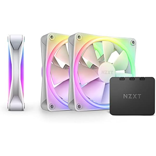 NZXT F120 RGB Duo Triple Pack - RF-D12TF-W1-3 120 mm dwustronne wentylatory RGB z kontrolerem RGB - 20 indywidualnie adresowalnych diod LED - zrównoważony przepływ powietrza i ciśnienie statyczne -