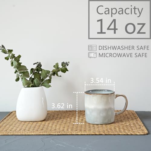 Set de 4 tazas de café de cerámica, 14 oz miniatura 2