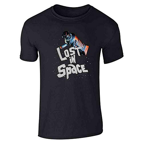 Lost in Space Adrift Robot Short Sleeve T-Shirt for Sci-Fi Fans Black XL
