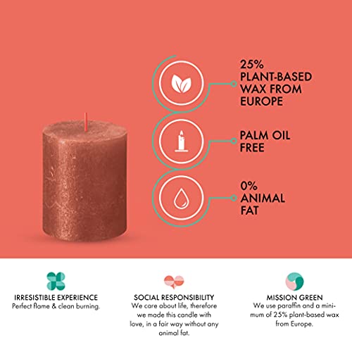 Bolsius BPSHIM637037-4PK Amber Shimmer Metallic Pillar Candles 4 Pack thumb #3