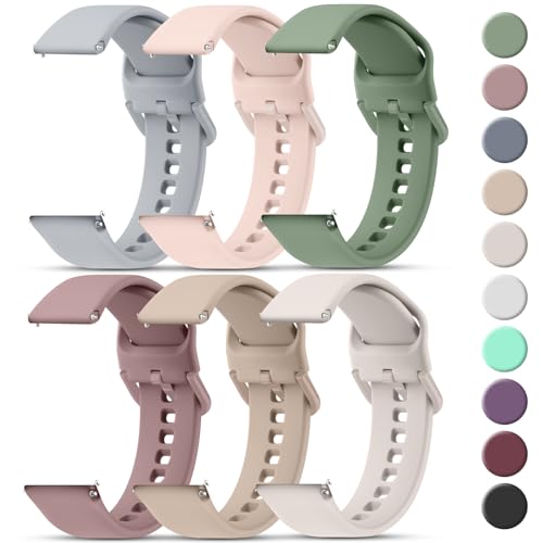 Tobfit 22mm Watch Bands Quick Release Watch Straps with Color Matched Metal Buckle, Soft Silicone...