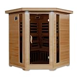 HEATWAVE Tucson 4 Person Hemlock Low EMF Infrared Wood Sauna for Home & Indoor...