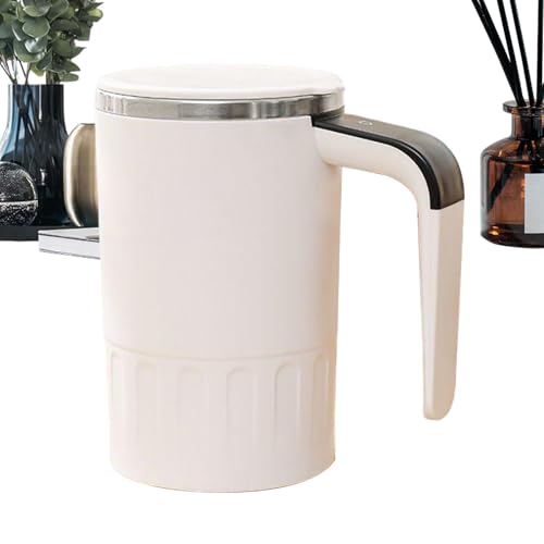 Genérico Taza con agitación automática: de acero inoxidable 380 ml, bebida magnética con uso en la oficina, automezclable, de café, diseños duraderos para batidos proteínas, té, cacao y bebidas