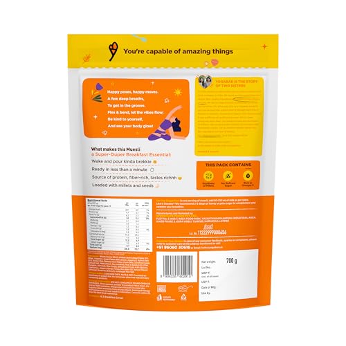 Image of Yogabar Nuts & Seeds Crunch Muesli, Super Save Pack, Wholegrain Breakfast, High Fiber Pouch (700 G)