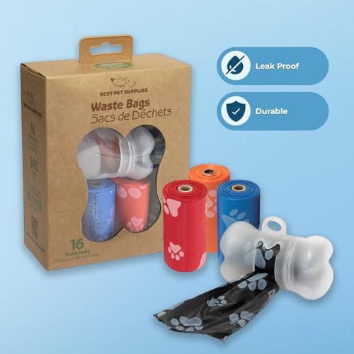 Image of Best Pet Supplies Dog Poop Bags for Waste Refuse Cleanup, Doggy Roll Replacements for Outdoor Puppy Walking and Travel, Leak Proof and Tear Resistant, Thick Plastic - Mixed Colors, 240 Bags