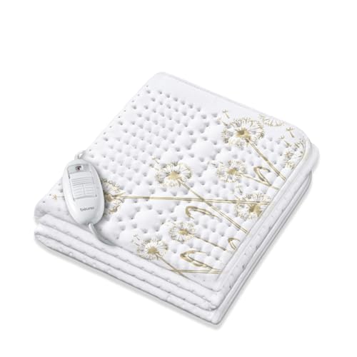 Image of Beurer German Engineering UB 33 Electric Underblanket for Single Bed I German Engineering I 3 Temperature Settings I Printed Cotton Top I Overheat Protection I Illuminated Controls I Machine Washable 30C I OEKO-TEX Certified I 3-Year Warranty