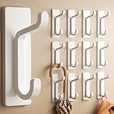 pickpiff 12 Piezas Ganchos Adhesivos para Pared, Resistentes 6kg, Sin Taladrar,...