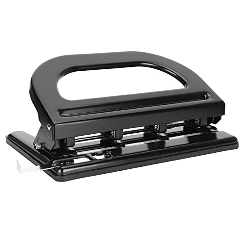 Perforateur de papier 4 trous réglable en fer robuste pour reliure de 30 feuilles