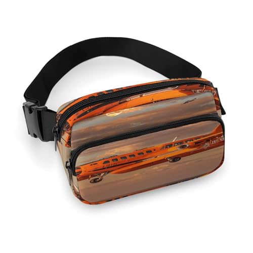 Sac banane orange avec sangle réglable pour le sport et les voyages