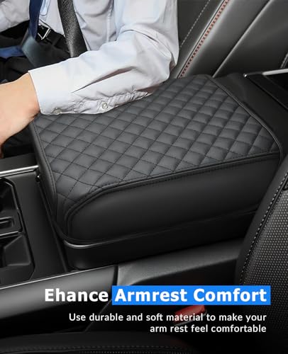 Image of INTGET Center Console Cover for 2026 Ford F150 Accessories 2021 2022 2023 2024 2025, for 2022-2026 F150 Lightning Interior Middle Armrest Arm Rest Cushion Protector(Only fit for Work Surface Console)
