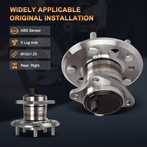 512207 Rear Right Wheel Hub and Bearing Assembly Compatible with 2002-2003 for Lexus ES300 2007-2012 for Lexus ES350 2005-2012 for Toyota Avalon 2002-2011 for Toyota Camry 5 Lugs W/ABS 1pcs by ASAPE - Image 4