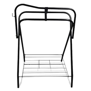 Colorado Saddlery Portable Saddle Rack Freestanding Folding Horse Saddle Stand Improved Design Holds More Weight Made of Tubular Steel