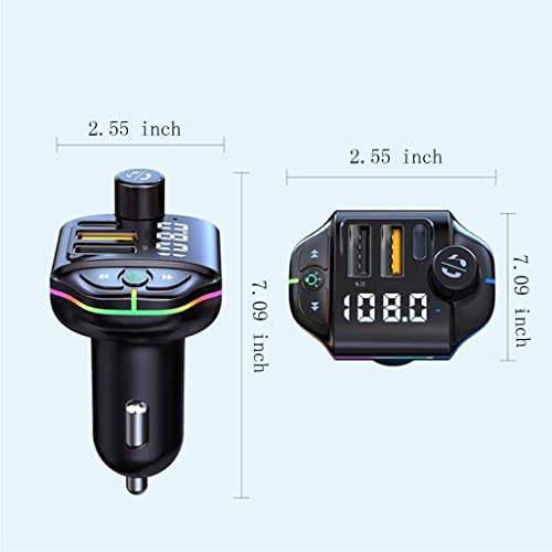 Bluetooth Fm Transmitter Hands-Free Calling Wireless Car Adapter With Pd 20W & Max3.1 Usb Charger Hands-Free Voice Navigation Function Radio Music Player Kit, 5.11X2.67X1.88 #TOP6