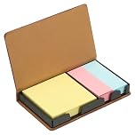 PATIKIL Leather Sticky Notes Holder, Post Notes Holder Storage Box Desktop Mini Case Business Card Holder Memo Pad Organizer for Desk Home Office Books Notebook, Brown
