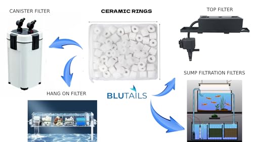 Image of TED TABBIES HI Quality Ceramic Ring Filter Media for Aquarium Filters | 500g + Free NET Pouch