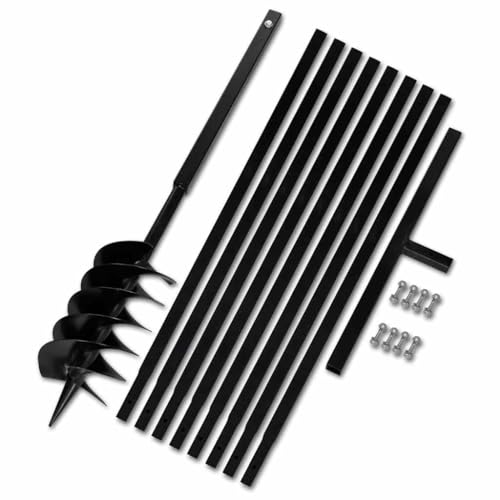 vidaXL Bêche et Tarière Manuelle 150 mm avec Rallonge 9 m Acier Sol Jardin