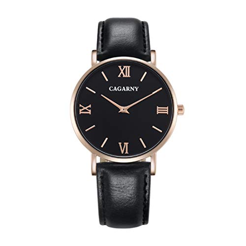 LULI 6812 Stave Dial Alloy Case Moda Hombre Reloj de Cuarzo con Banda de Cuero PU