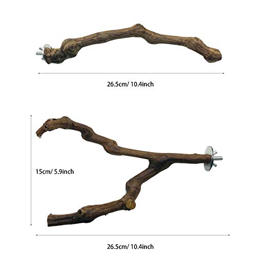 Image of 5 PCS Natural Grape Stick Perch Swing Chewing Toys for Parrot Cages, Cockatiels, Parakeets, Finches - Bird Standing Stick
