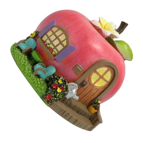 HEMOTON Casa de Hadas Miniatura con Diseño de Manzana Decoración de Jardín y Paisajismo para Exteriores Accesorios para de Hadas de Paisaje Realista