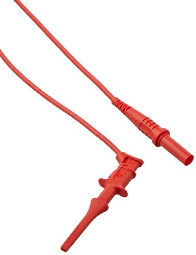 Pomona 6245-48-2 Minigrabber Test Clip to Straight Sheathed Banana Plug, 48" Length, Red (Pack of 5)