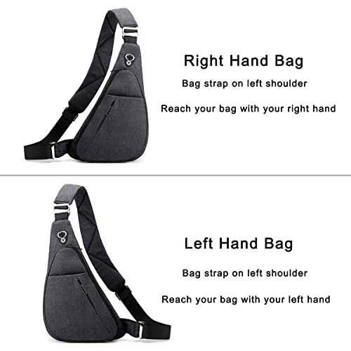 Sling Bag Slim Waterproof Shoulder Backpack For Travel Hiking Anti-Thief Crossbody Chest Daypack Personal Pocket Bag (Black For Right Hand User) #TOP1