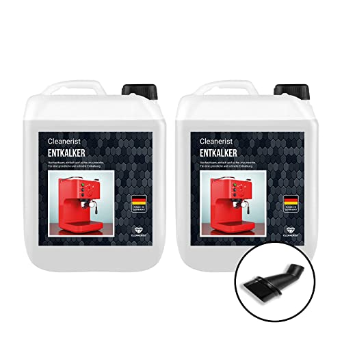 Cleanerist Ontkalker concentraat voor koffieautomaten en koffiezetapparaten, geschikt voor alle bekende merken, kalkoplosser extra grondig, 2 x 5 liter
