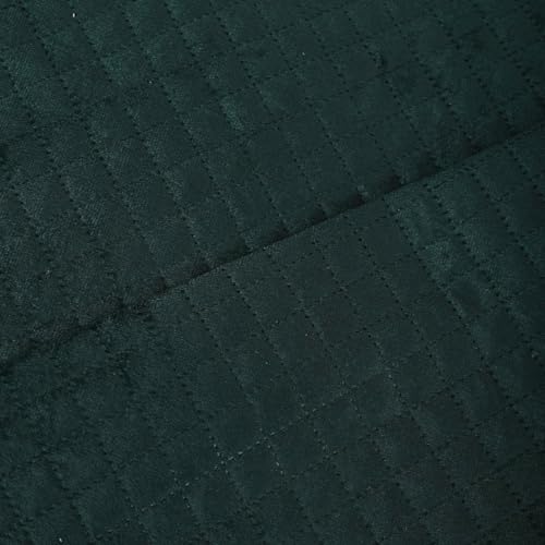 Image of 3-Seater Quilted Velvet Sofa Cover with Tassels | Geometric & Solid Color Design | Elegant Sofa Protector for Living Room | Soft, Washable & Stylish Home Decor (Dark Green)