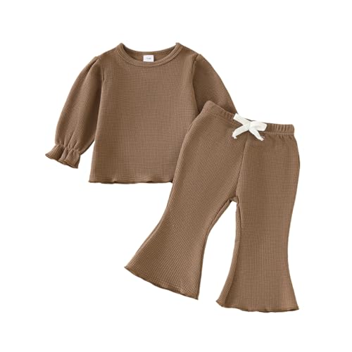 Image of Koecnoc Toddler Girl 2-piece Clothes Set Infant Girl Cotton Long Sleeve Shirt and Pant Fall Winter Outfit for Baby Girl