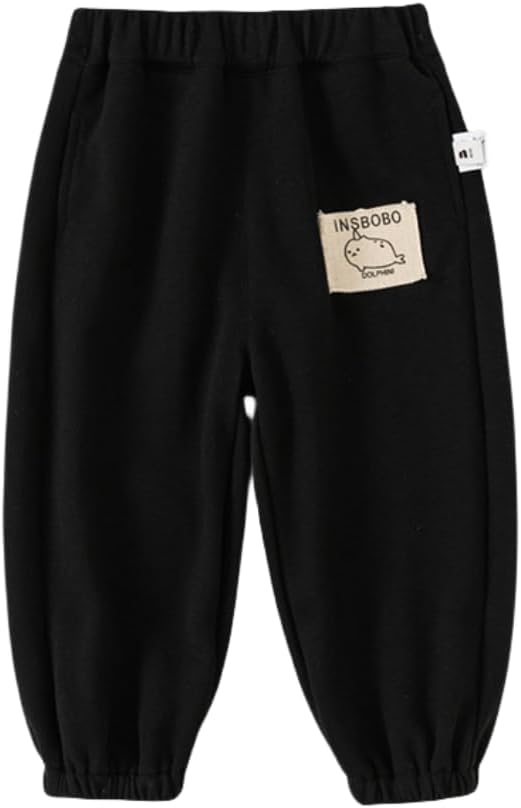 Irsutey Baby Girl Boy Fleece Lined Jogger Sweatpants Striped Active Elastic Waist Pants Warm Pocket Casual Sweatpants
