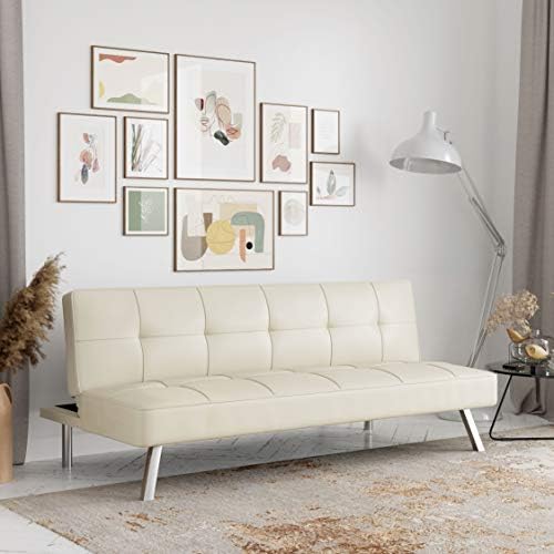 Serta Rane Vegan Leather Futon, Beige