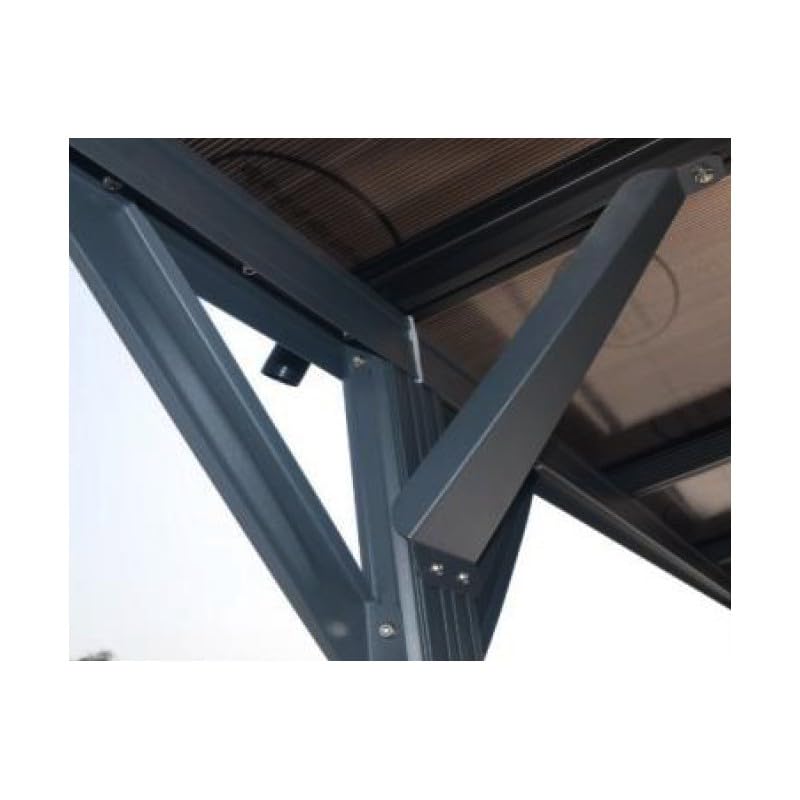 Carport Autoportant en Aluminium et Polycarbonate 6mm 13m² | Protection Véhicule Anthracite avec Kit d'ancrage | Structure Résistante Anti-UV avec Gouttières