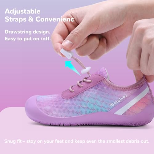 Image of WateLves Wide Toddler Water Shoes Kids Barefoot Athletic Sneakers Girls Boys Quick Dry Aqua Socks for Beach Hiking Swim Kayak Sport Accessories, Camping Essentials