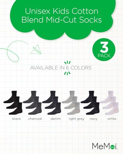 MeMoi Unisex Cotton Blend Mid-Cut Socks 3-Pack2