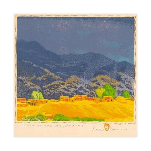 Impression Pluie dans les montagnes Gustave Baumann pour créer un salon zen et vintage