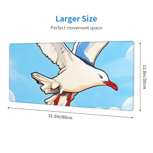 Tapis de clavier 80x30 cm Flying Seagulls avec base caoutchouc - 4