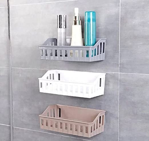 RODHI Plastic Rectangular Multipurpose Wall Shelves Shelf Self-Adhesive Sticker Hooks Wall Holder Bathroom Storage Rack Box Strong Shower Rack Shelf (Multi Color) (Pack of 3) (B0BWS3GGG6) Amazon Price History, Amazon Price Tracker