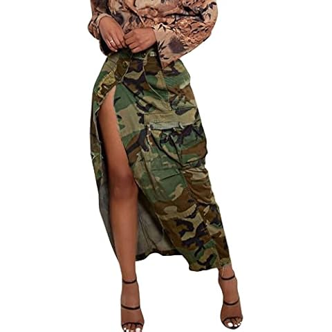 CHARTOU Women's Camo Maxi Pencil Skirt Cover
