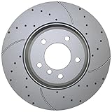 Bison Performance Front Left or Right Drilled Slotted Coated 348mm Vented 5 Lugs Brake Disc Rotor for BMW E90 E92 E93 335d 335i xDrive 335is 335xi E84 X1