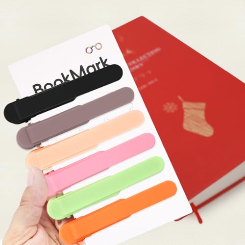 Image of SMUK 6pcs Automatic Bookmark, Smart Silicone Bookmarkers for Reading Women, Men, Kids, Book Lovers, Cute Unique Book Marks Reading Accessories Gifts for Reading Lovers