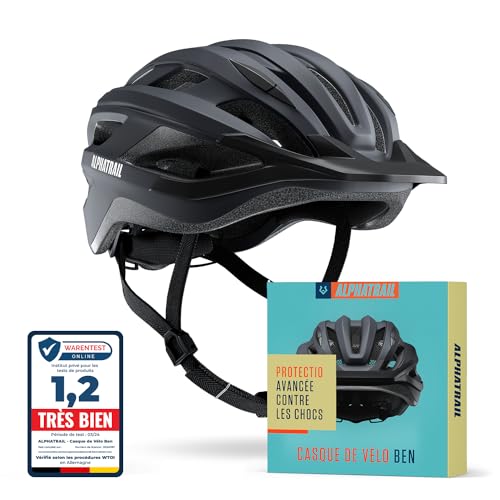 Alphatrail Casque de Vélo Ben 55-61cm Noir