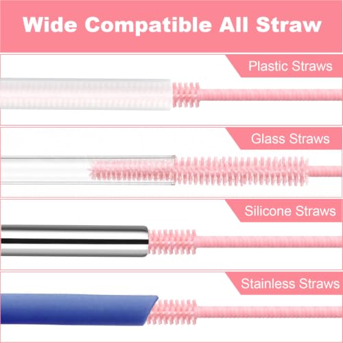 Image of Straw Cleaner Brush for Stanley, 2Pcs Silicone Reusable Extra Long Straw Cleaning Brush for 14oz 20oz 30oz 40oz Stanley Mug, Cleaning Brush for All Plastic, Glass, Stainless and Silicone Straw