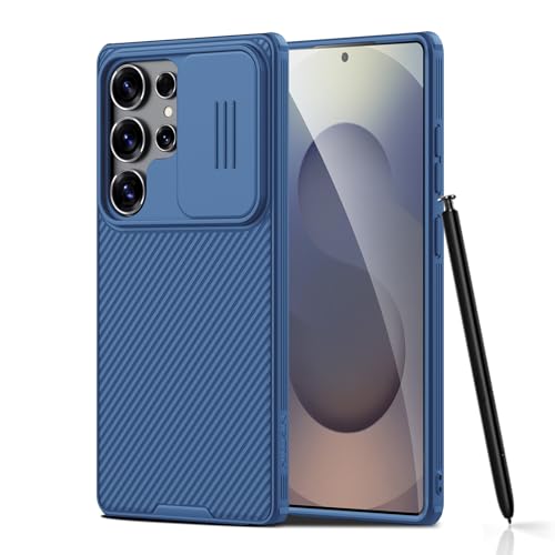 Image of Nillkin Case for Samsung Galaxy S25 Ultra (6.8 inch Inch) CamShield Pro Slider Camera Close & Open Double Layered Protection TPU + PC Blue Color