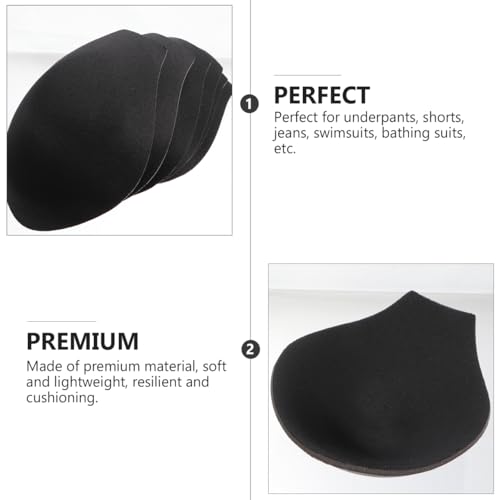 6Pcs Bulge Pad Removable Sponge Insert for Swim Trunks Shorts and Jeans Lightweight Cushioning Enhance Confidence Black2