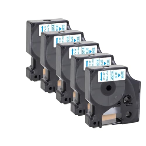 10PCS 12mm D1�e�[�v45013 45010 45018 45024���x���}�l�[�W���[160 280����ѓ��l�̃��[�x�����[�J�[ColorPop�p�̌݊����̂��郉�x���e�[�v(5PK Blue on White)