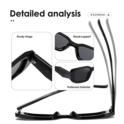 kimorn Rectangle Sunglasses for Women Men Trendy Retro Trendy Sun Glasses 90’s Vintage Square Frame K1307 5
